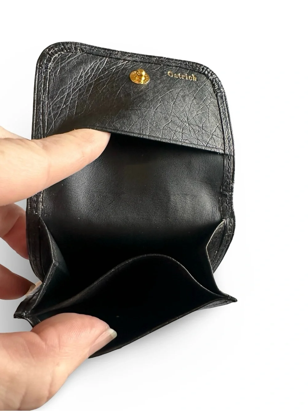 Ostrich NWT leather Mini Wallet Coins/Cash Unisex